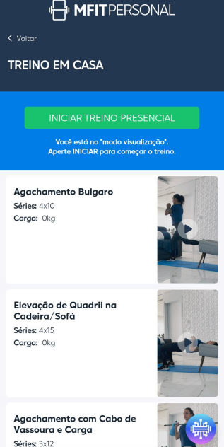 App MFIT - treino em casa