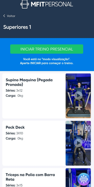 App MFIT - treino de membros superiores